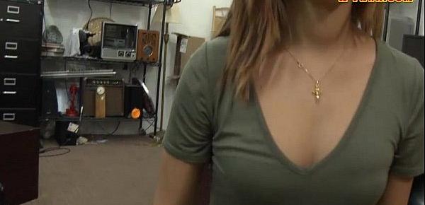  Small tits babe fucked by nasty pawn guy